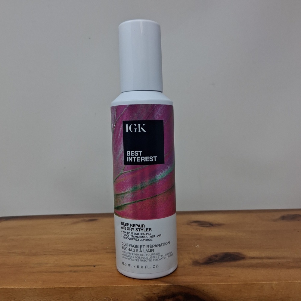 IGK Best Interest Deep Repair Air Dry Styler 5oz Bond Building Vegan Silk Hair
